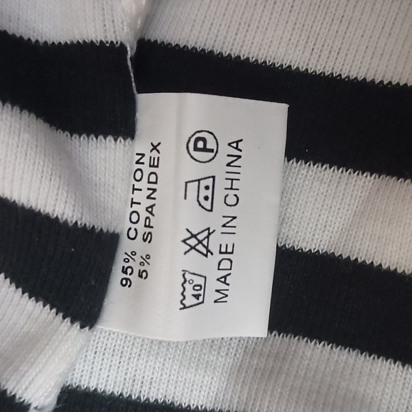 Julia Black and White Striped Long Sleeve Mini Dress - Picture 4 of 4